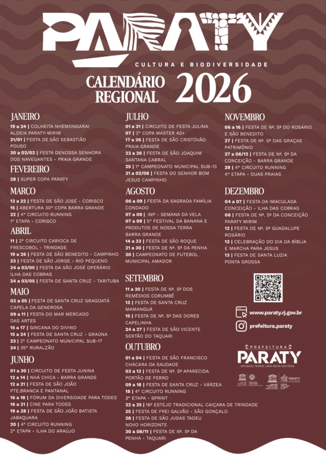 Calendário Regional de Paraty 2026